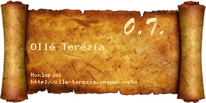 Ollé Terézia névjegykártya